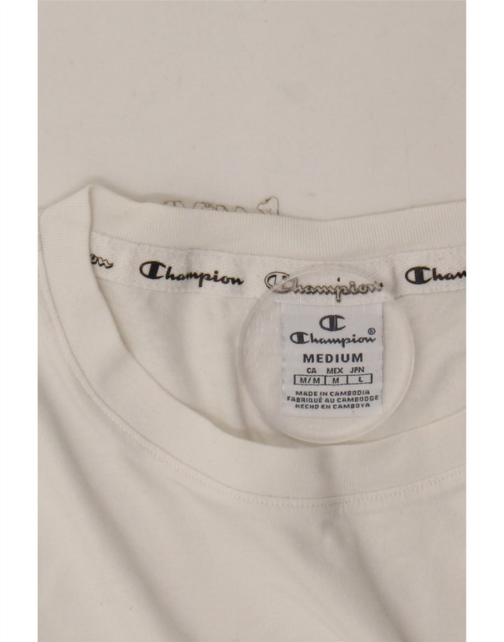 CHAMPION Womens Graphic T-Shirt Top UK 12 Medium White Vintage Champion and Second-Hand Champion from Messina Hembry 