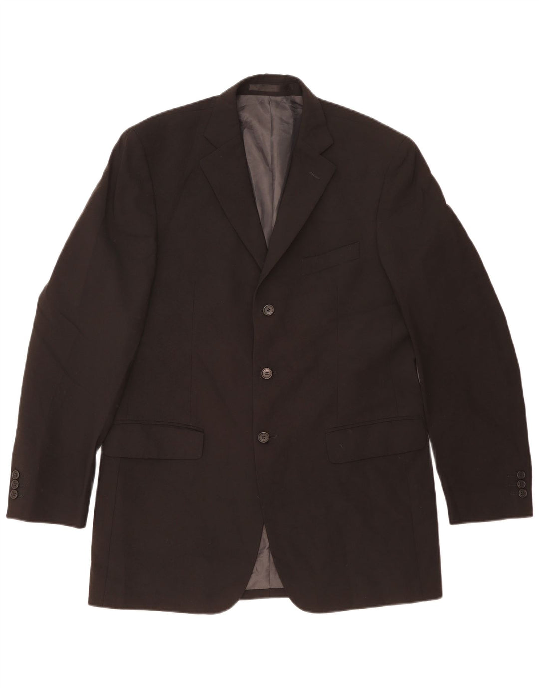 Marks & Spencer Herren-Blazer mit 3 Knöpfen, UK 40, Mittelschwarz, Polyester