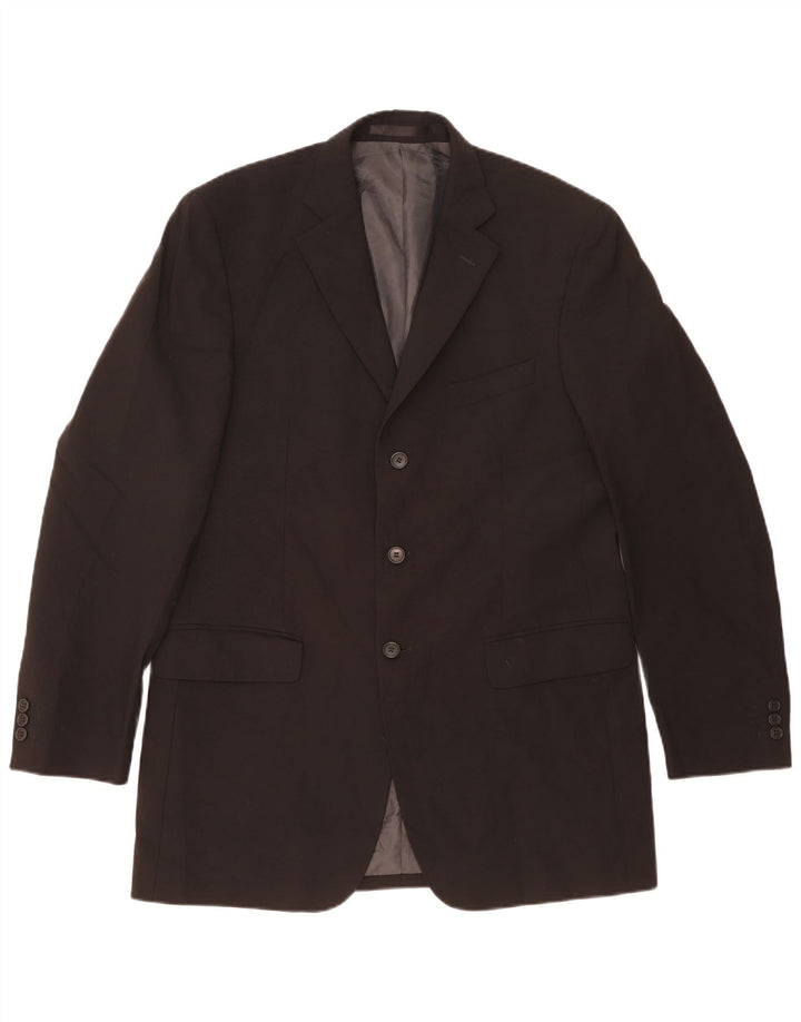 Marks & Spencer Herren-Blazer mit 3 Knöpfen, UK 40, Mittelschwarz, Polyester