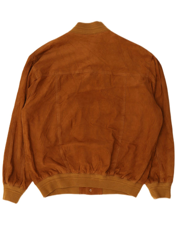 Vintage Herren Wildleder Bomberjacke IT 56 3XL Braunes Leder