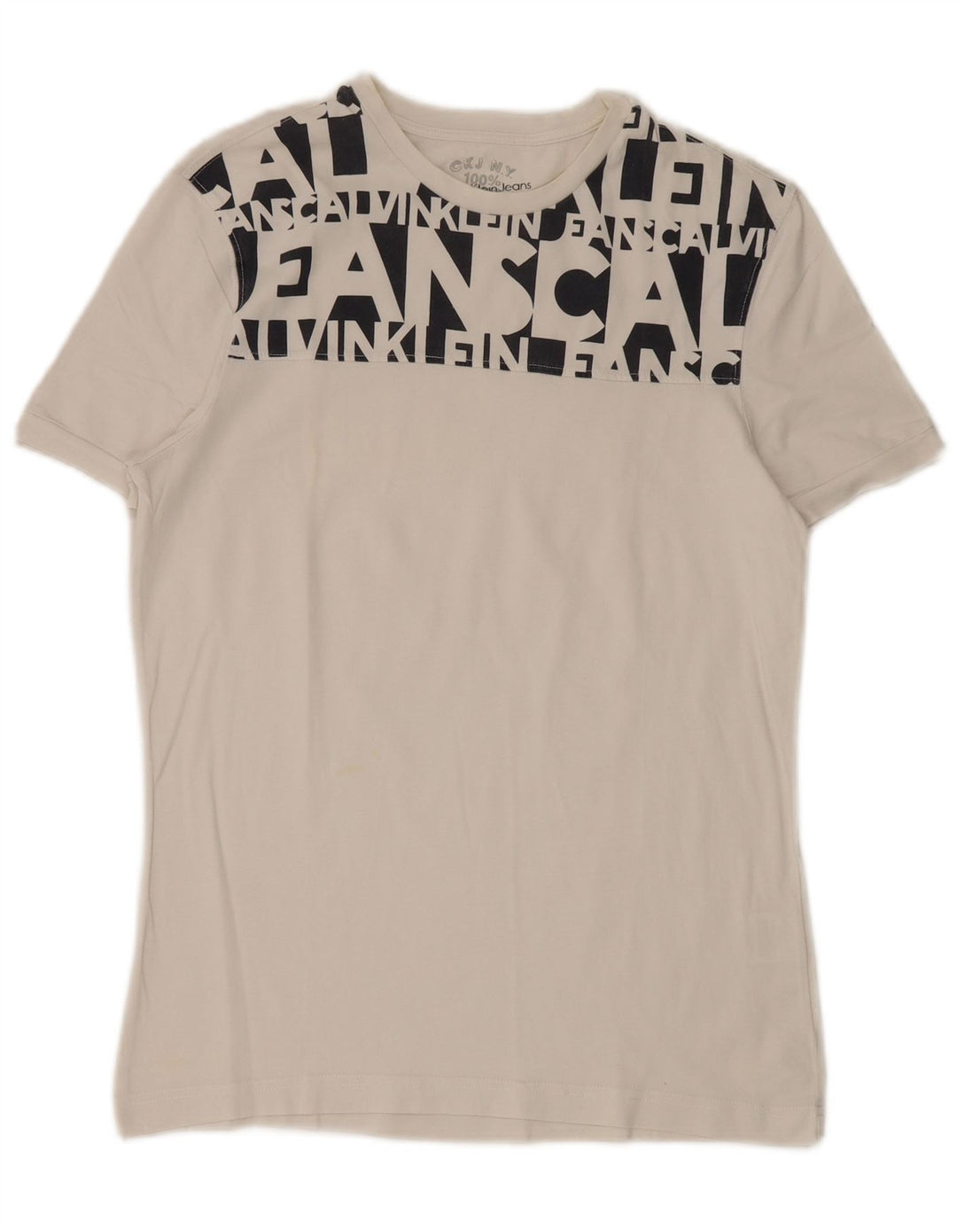 Calvin Klein Jeans Herren-T-Shirt mit Grafik, mittelweiße Baumwolle