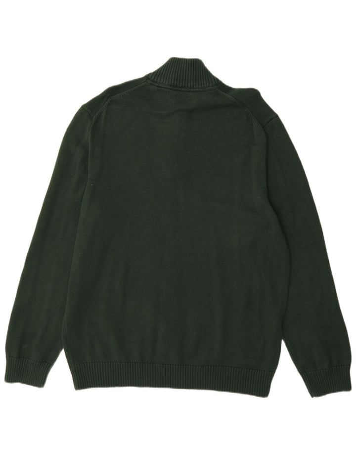 Gant Herren-Pullover mit Reißverschluss am Hals, 2XL, grüne Baumwolle