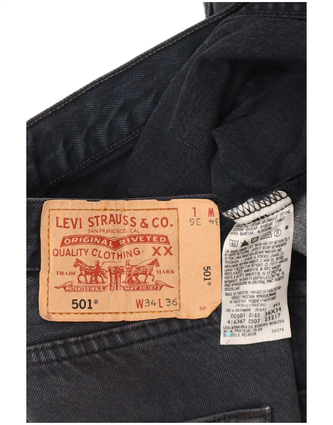 LEVI'S Herren 501 Denim Shorts W34 Große marineblaue Baumwolle