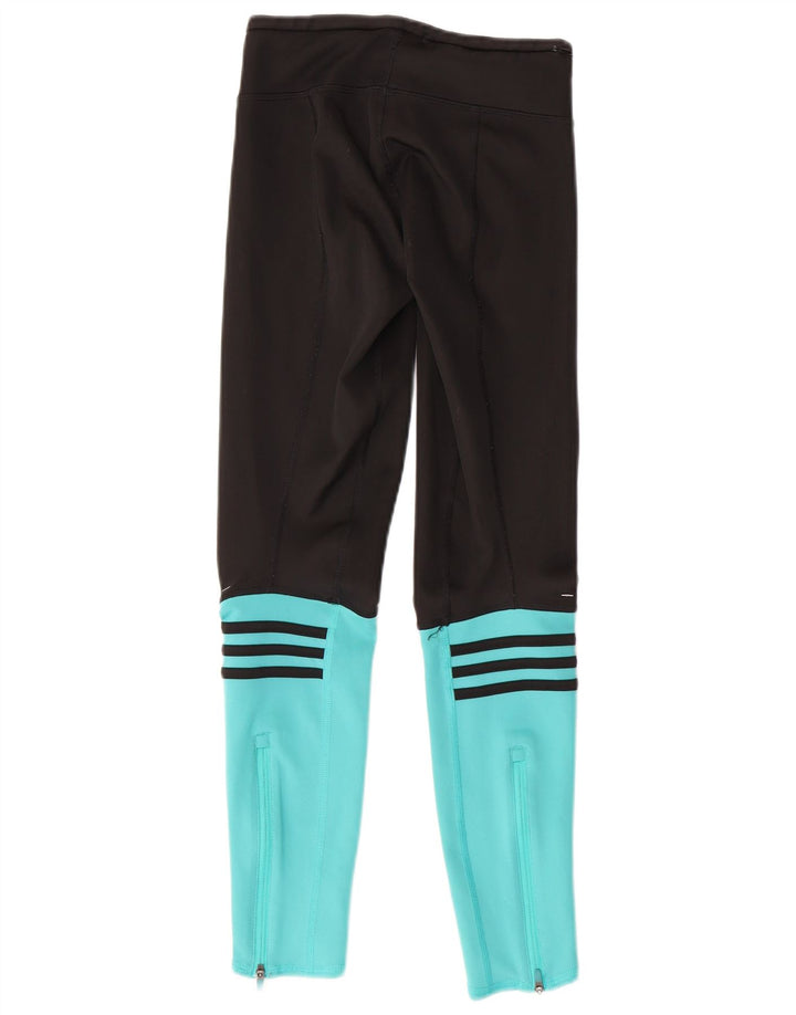 ADIDAS Damen Climalite Leggings UK 0/2 2XS Schwarz Colourblock Polyester