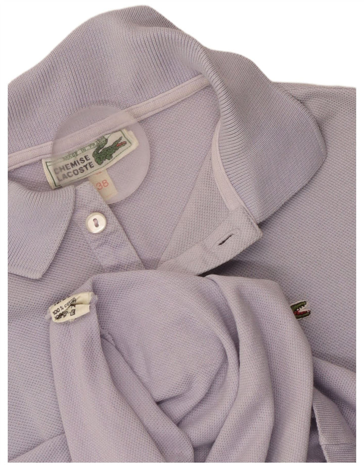 LACOSTE Damen-Poloshirt, Größe 38, mittelviolette Baumwolle