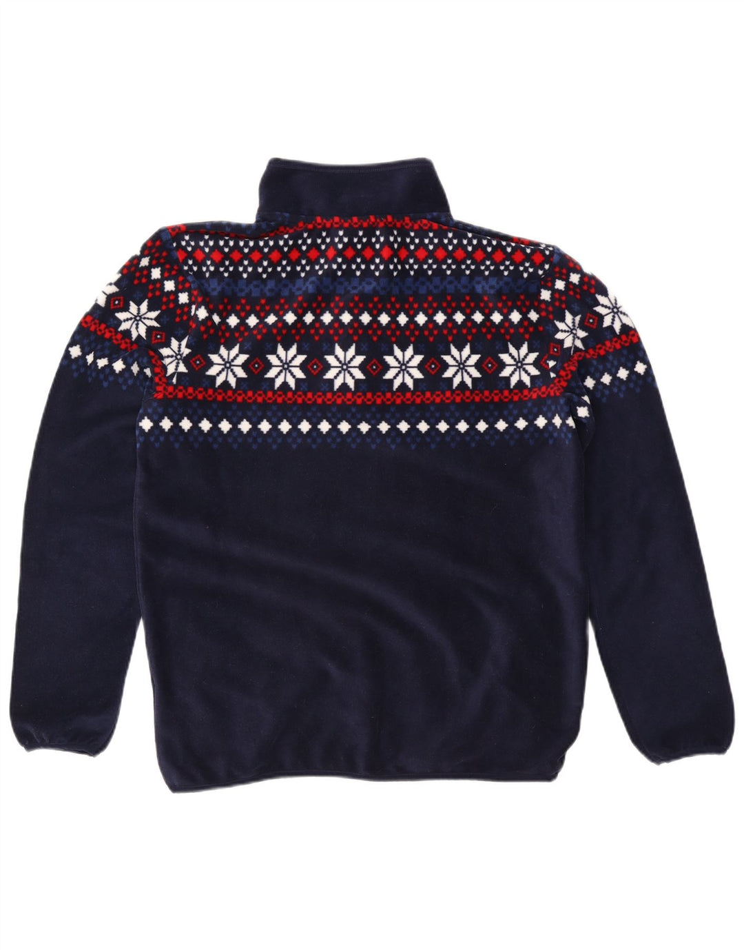 TCM Herren-Pullover-Trainingsoberteil mit Reißverschluss am Hals, mittleres Marineblau, Fair Isle-Muster