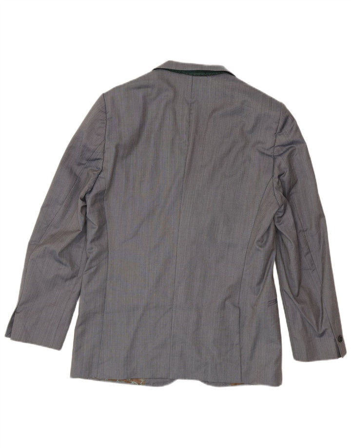 Ted Baker Herren-Blazer mit 1 Knopf, UK 40, große blaue Wolle