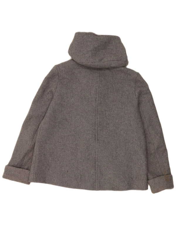 Zara Damen-Bomberjacke mit Kapuze, UK 14, mittelgraue Wolle