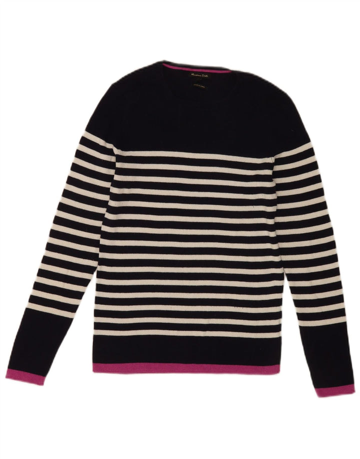 Massimo Dutti Damen-Pullover mit Rundhalsausschnitt, Gr. 12, mittleres Marineblau