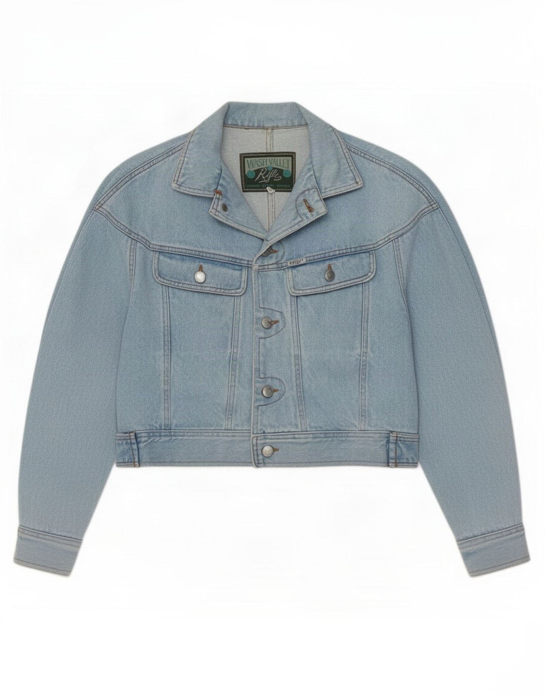 Rifle Womens Crop Denim Jacke UK 16 Large Blau