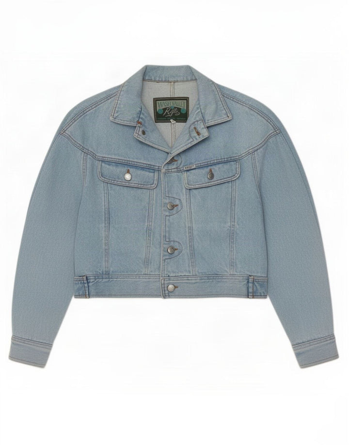 Rifle Womens Crop Denim Jacke UK 16 Large Blau