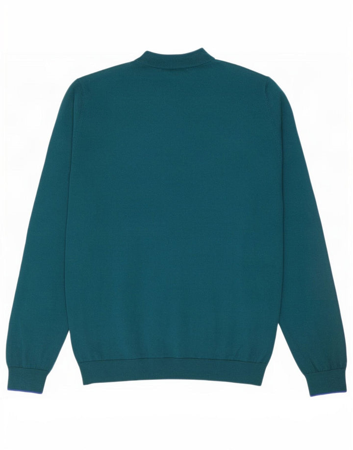 Paul Smith Herren-Pullover mit Rundhalsausschnitt, groß, grüne Merinowolle