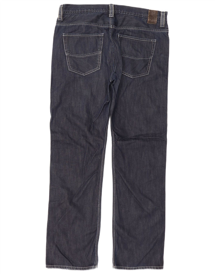 Marks & Spencer Herren Autograph Straight Jeans W36 L33 Marineblaue Baumwolle