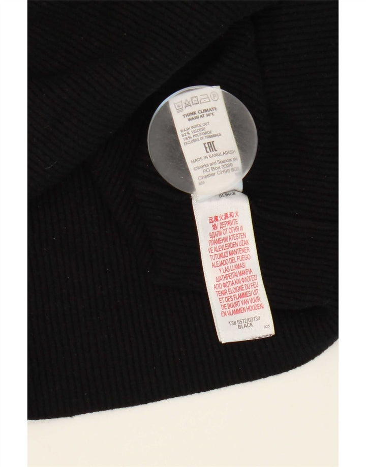 Marks & Spencer Damen Crop Rollkragenpullover Pullover UK 12 mittel Schwarz