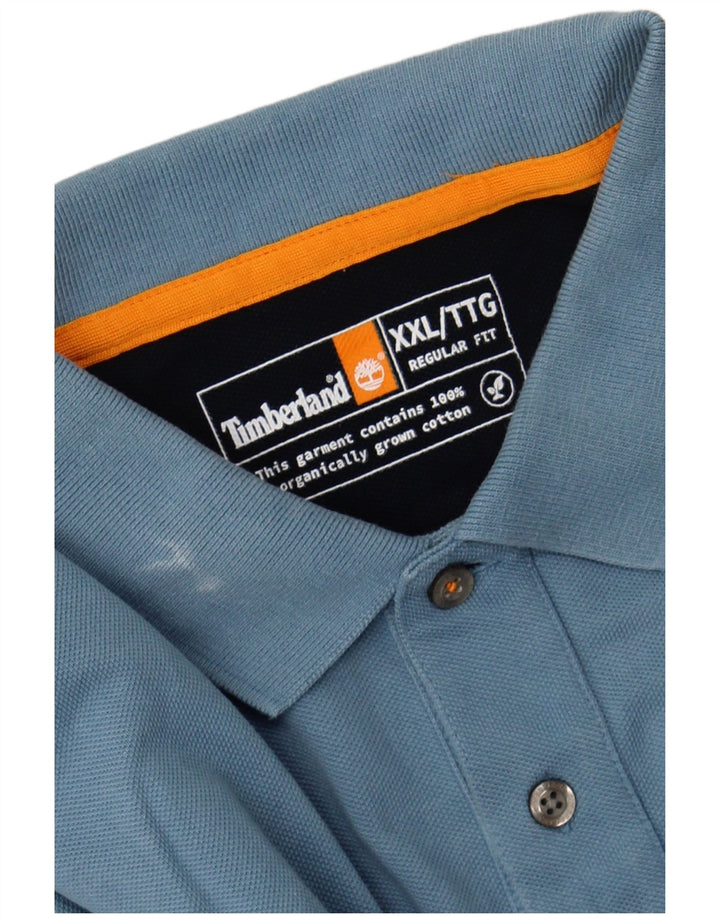 TIMBERLAND Mens Regular Fit Polo Shirt 2XL Blue Cotton