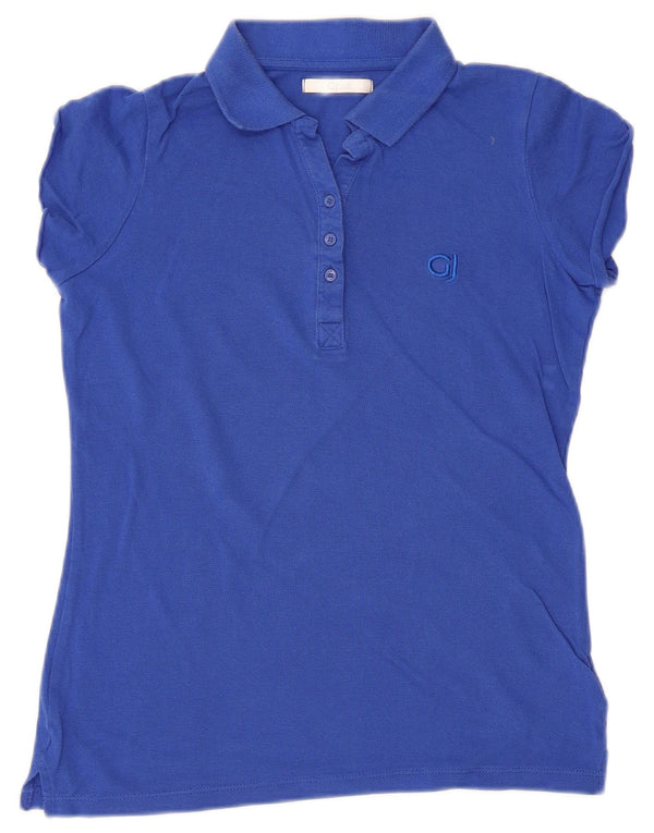 Gaudi Damen Poloshirt UK 6 XS Blaue Baumwolle