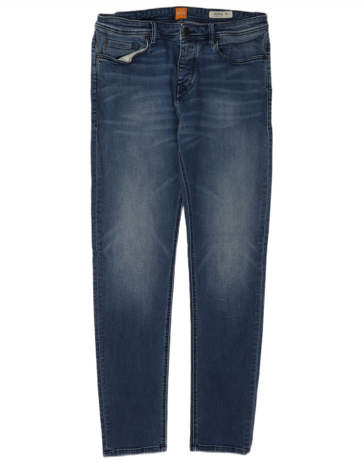 Hugo Boss Herren Tapered Jeans W34 L34 Blaue Baumwolle