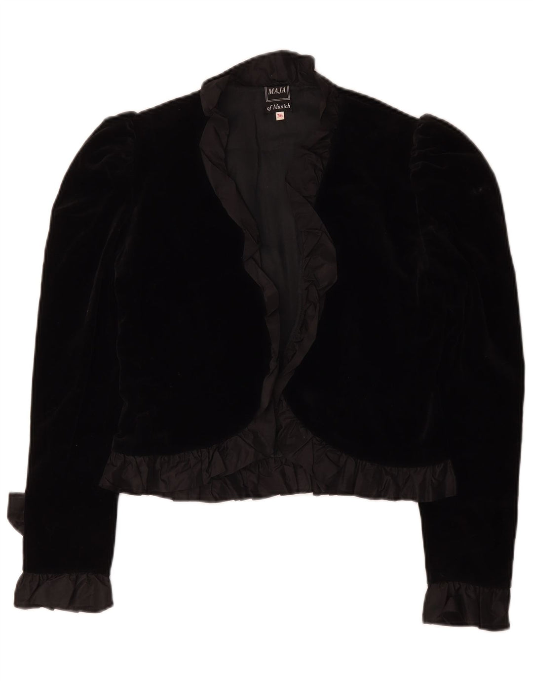 Vintage Damen Bolero Jacke EU 36 Small Black Classic