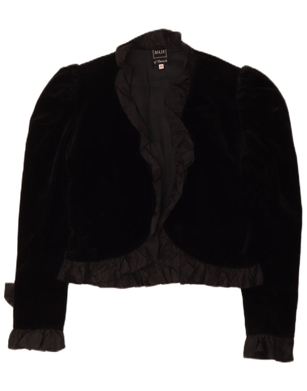 Vintage Damen Bolero Jacke EU 36 Small Black Classic