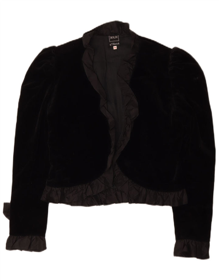 Vintage Damen Bolero Jacke EU 36 Small Black Classic