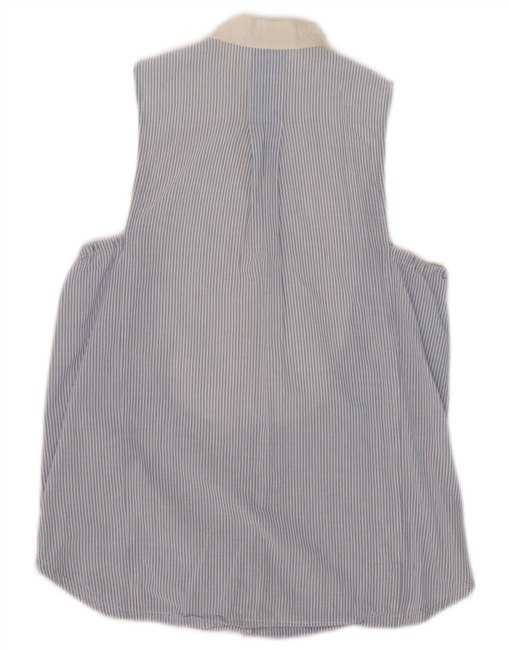 SIVIGLIA Damen ärmellose Hemdbluse IT 42 Mittelblauer Nadelstreifen