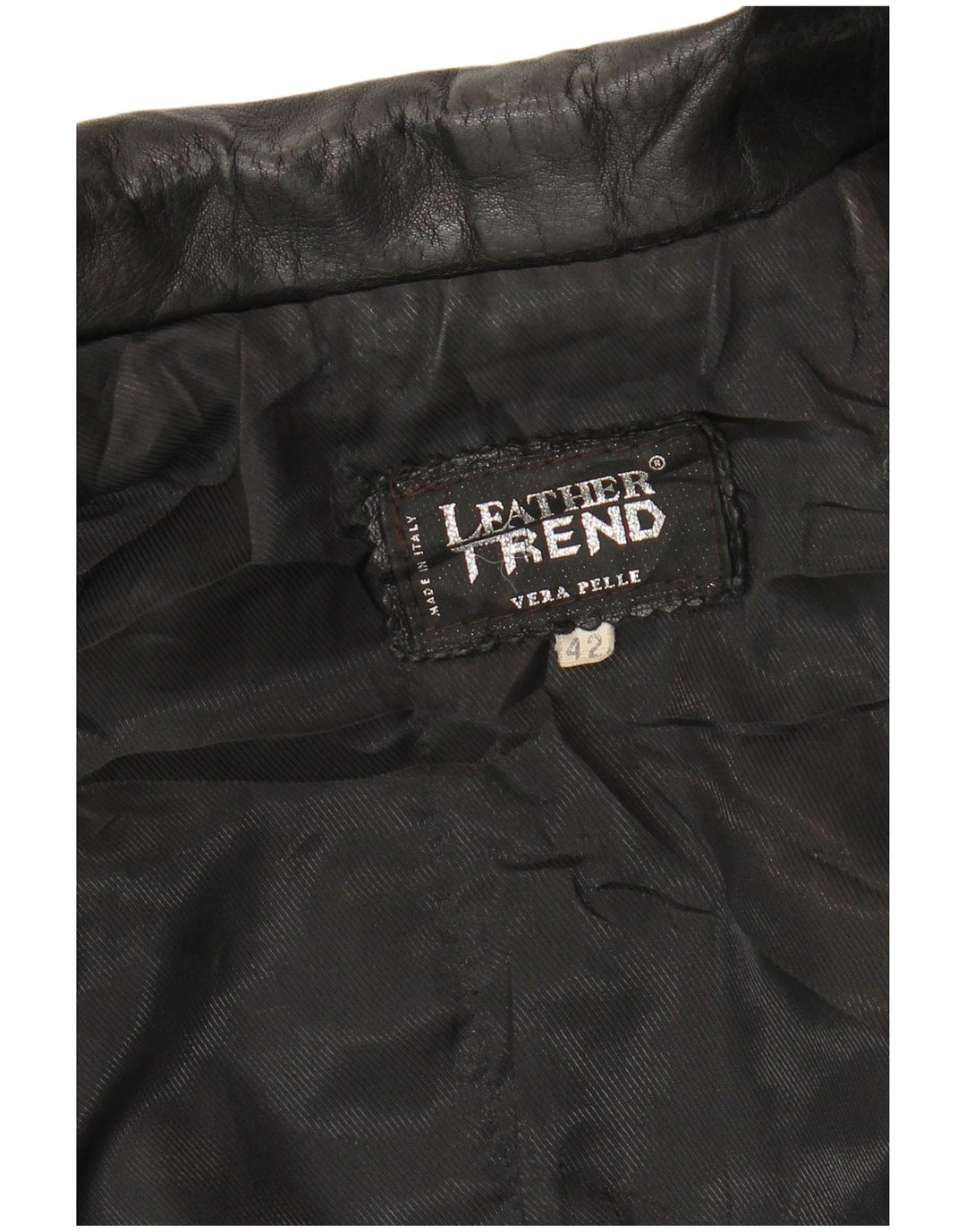 VINTAGE Damen Lederjacke IT 42 Mittelschwarzes Leder