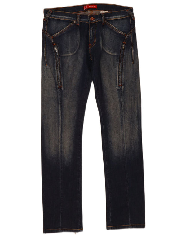 Phard Damen Straight Jeans W30 L31 Marineblaue Baumwolle