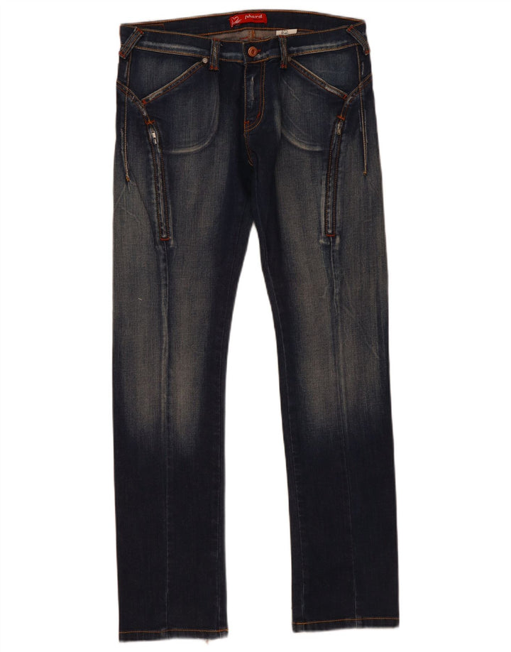 Phard Damen Straight Jeans W30 L31 Marineblaue Baumwolle