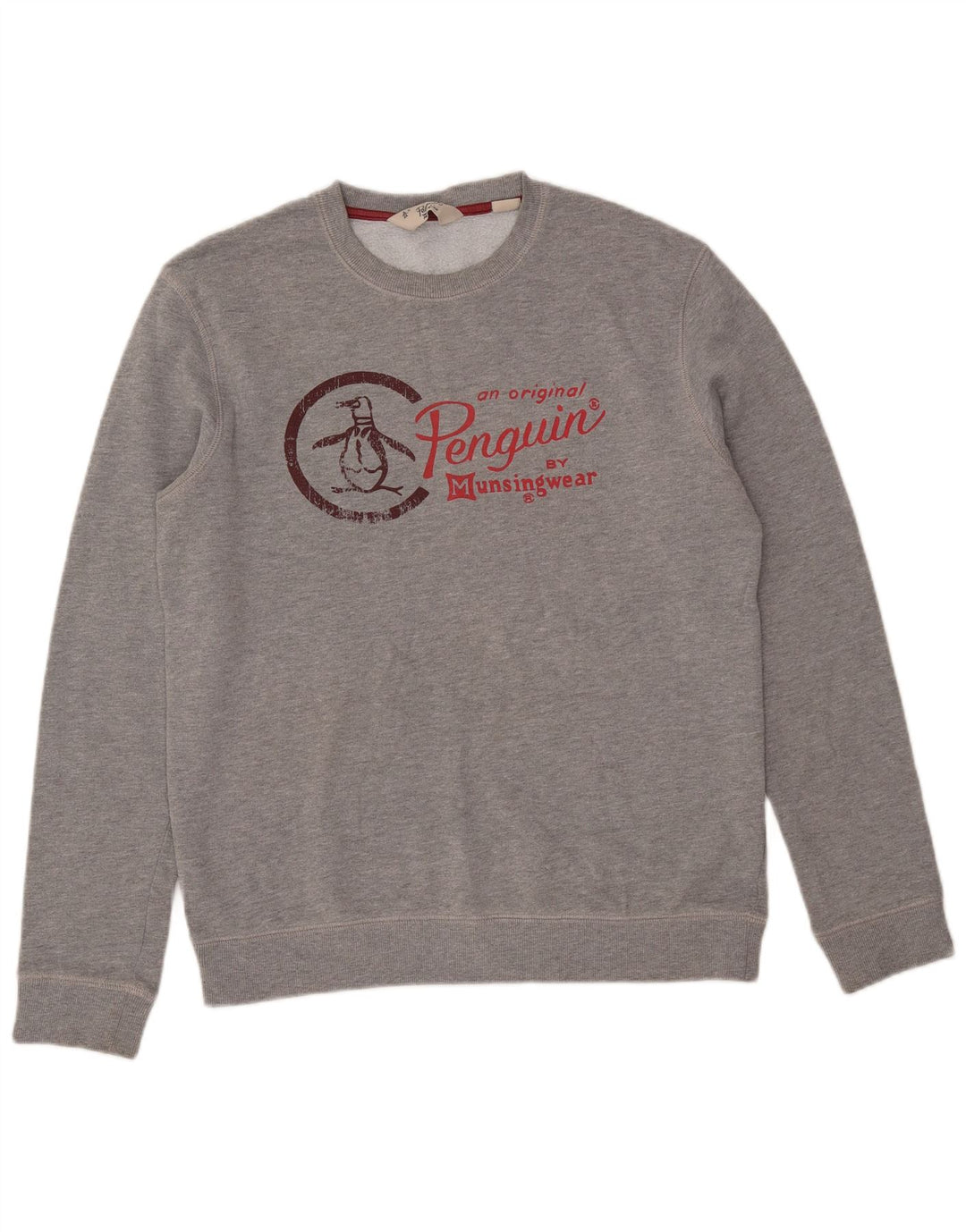 PENGUIN Herren-Sweatshirt mit Grafik, groß, aus grauer Baumwolle