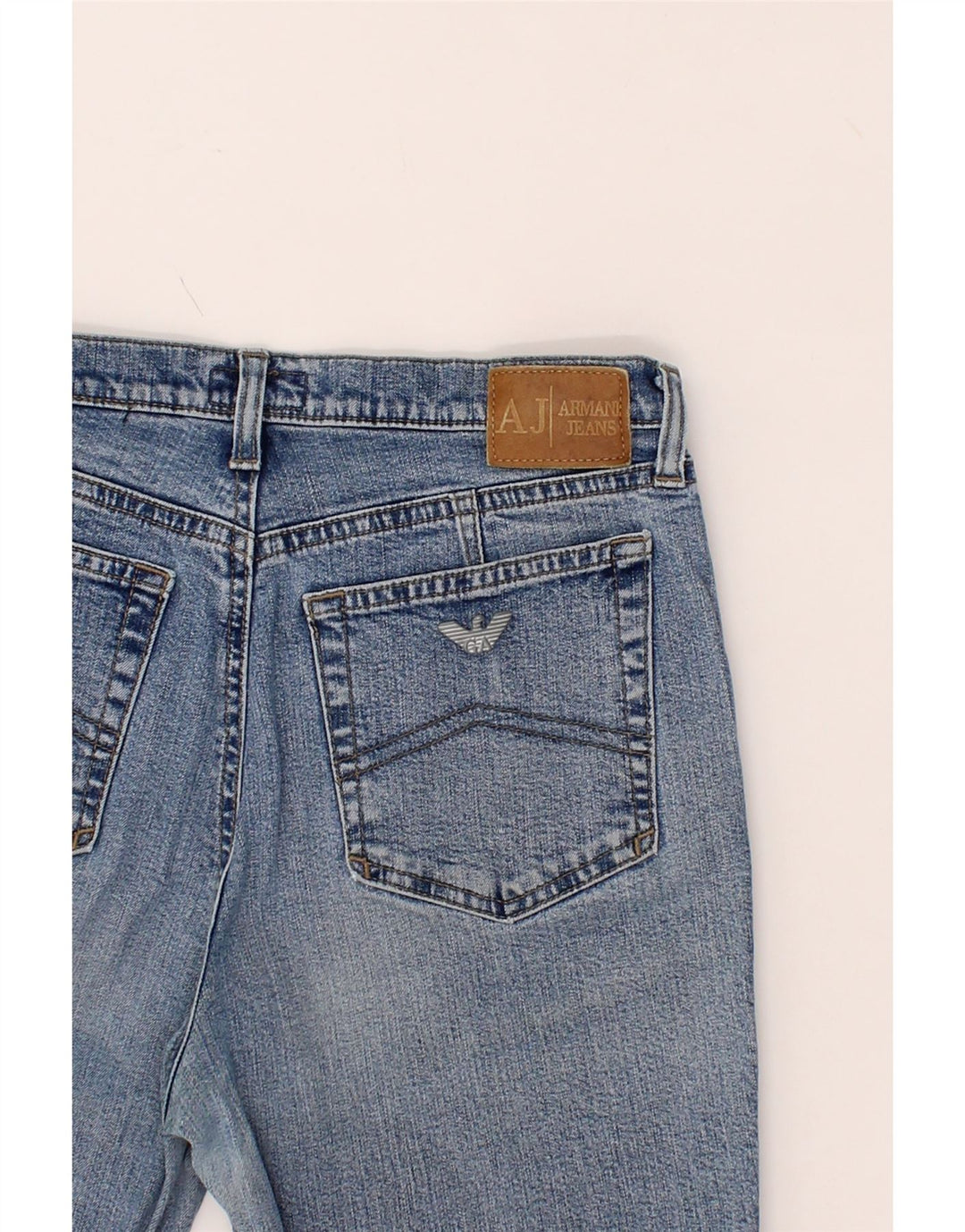 ARMANI Womens Denim Shorts W27 Small Blue Vintage Armani and Second-Hand Armani from Messina Hembry 