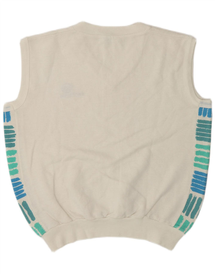 Sergio Tacchini Herren Weste Top XL Weiß Colourblock Acryl