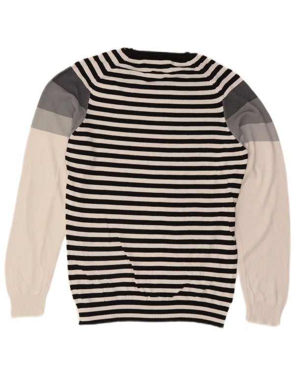 Energie Mens Crew Neck Jumper Sweater Small Grey Colourblock