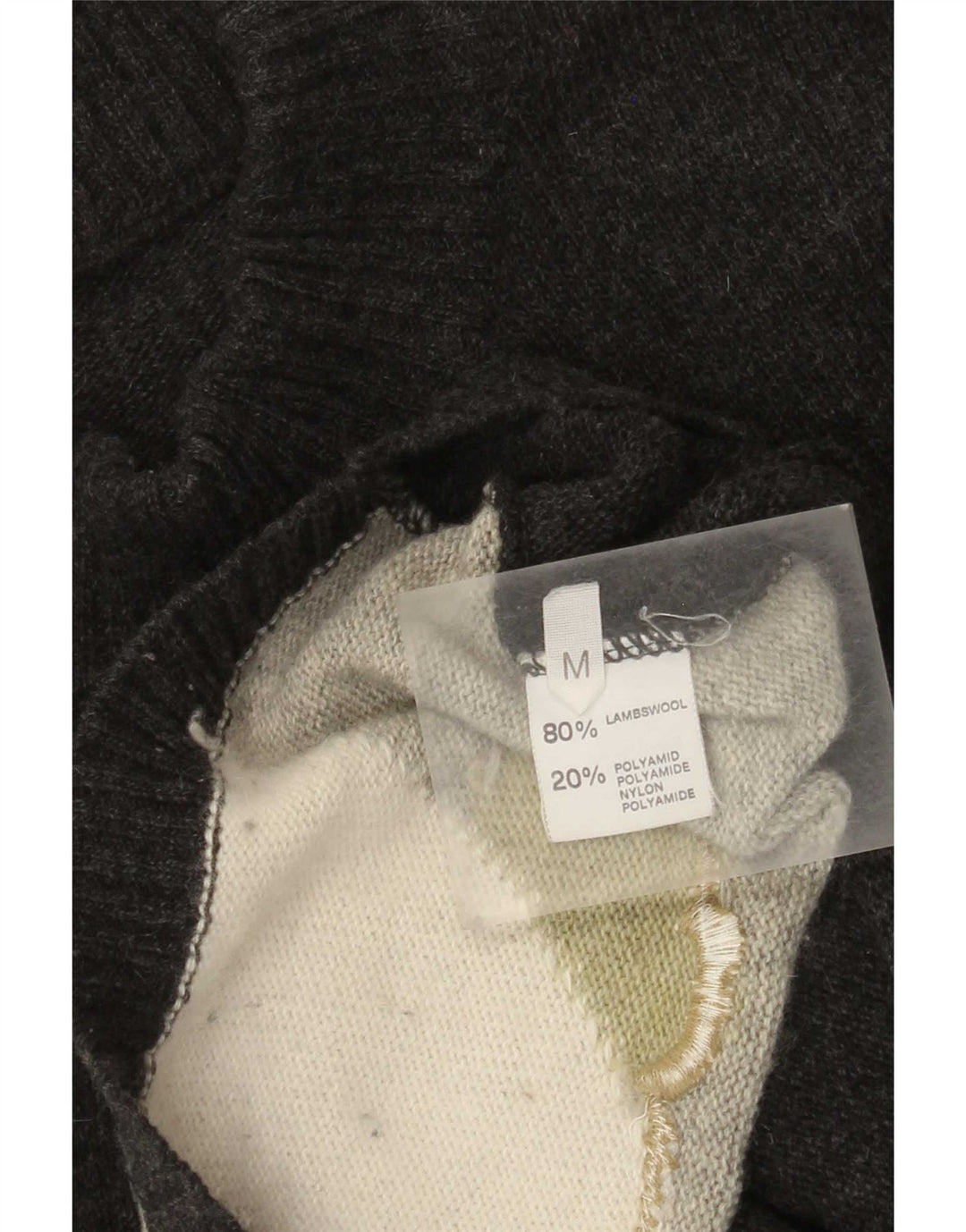 VINTAGE Herren-Pullover mit Rollkragen, mittelgrau, Farbblock
