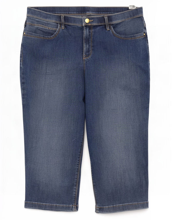 Marks & Spencer Damen-Klassiker-Capri-Jeans, UK 14, Größe L, W32, L18, Blau, Baumwolle