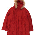BRUGI Damen Übergroßer, wattierter Mantel mit Kapuze IT 50 XL, rotes Polyester