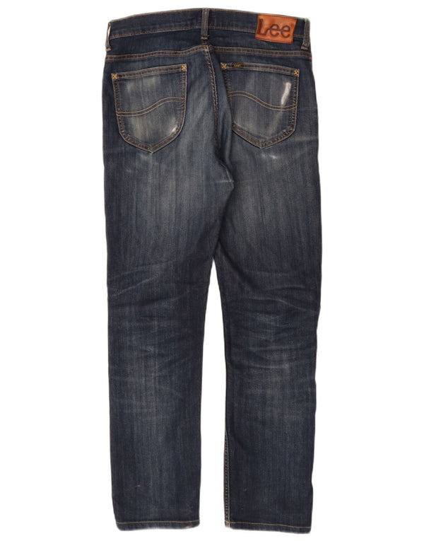 Lee Damen Rider Mid Rise Slim Jeans W32 L28 Blaue Baumwolle