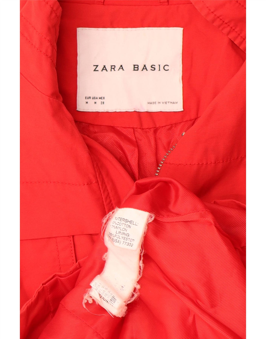 Zara Damen Militärjacke UK 12 Mittelrote Baumwolle