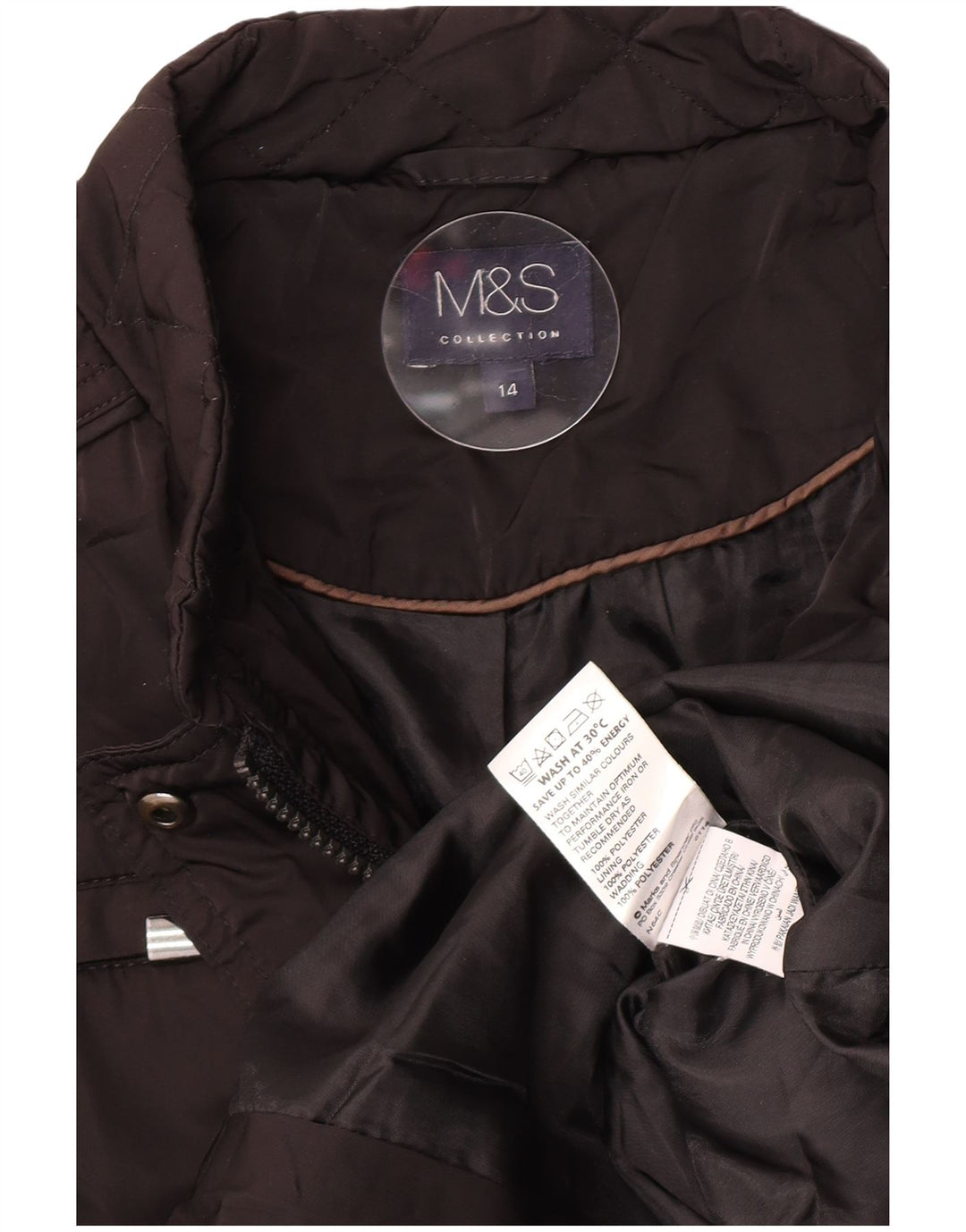 Marks & Spencer Damen Steppjacke UK 14 Large Schwarz Polyester