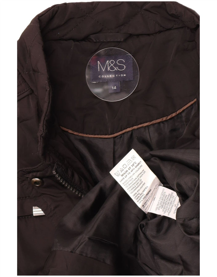 Marks & Spencer Damen Steppjacke UK 14 Large Schwarz Polyester