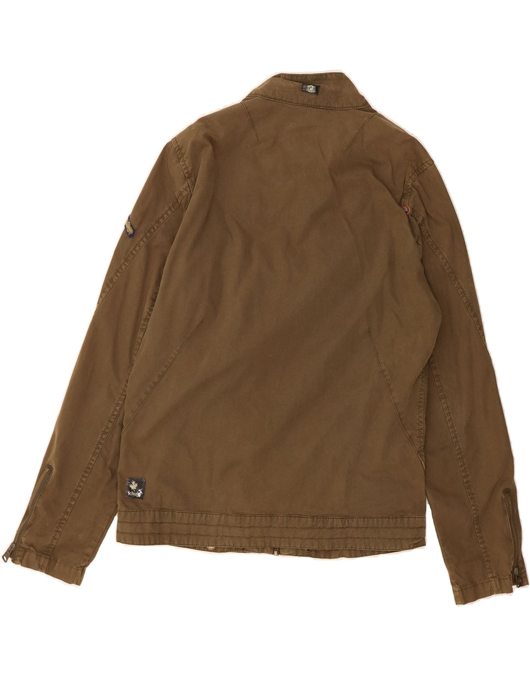 KHUJO Womens Utility Jacket UK 16 Large Khaki Cotton Vintage KHUJO and Second-Hand KHUJO from Messina Hembry 