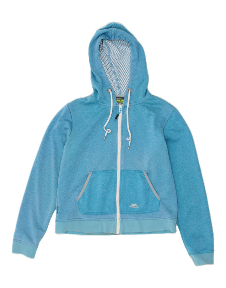 TRESPASS Womens Zip Hoodie Sweater UK 12 Medium Blue Polyester Vintage Trespass and Second-Hand Trespass from Messina Hembry 