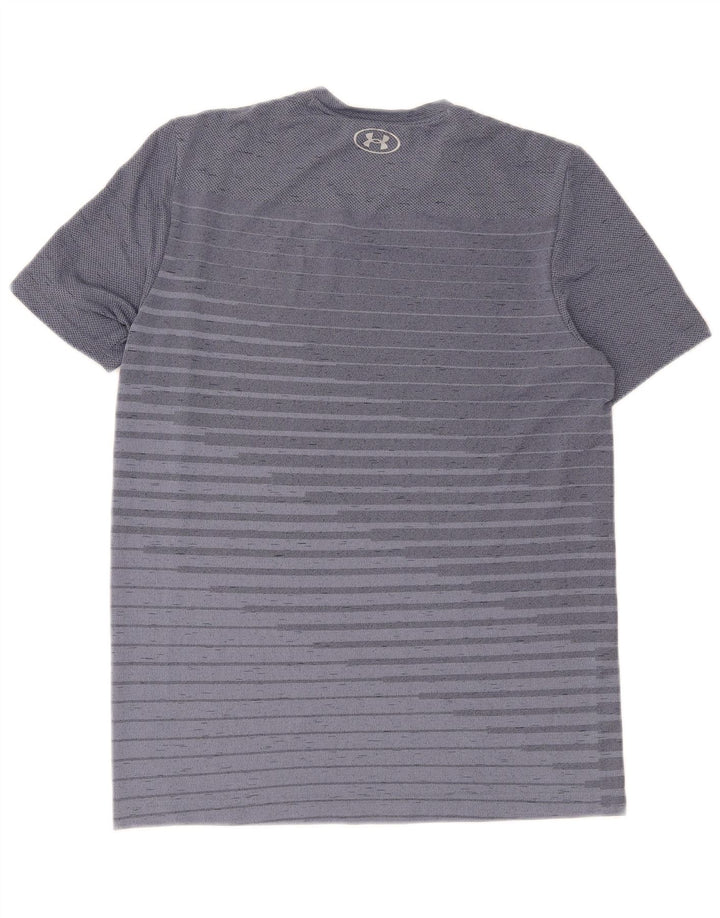 Under Armour Herren Heat Gear T-Shirt Top Mittelblau gestreift