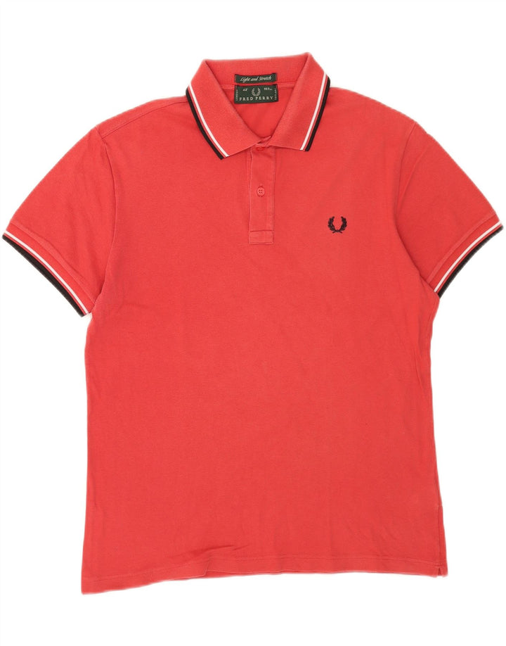 Fred Perry Herren-Poloshirt aus mittelroter Baumwolle