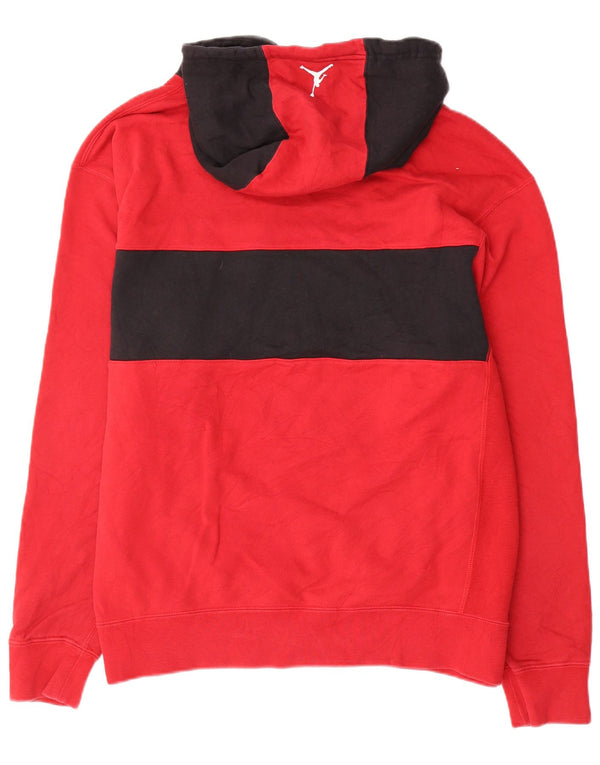 Jordan Herren Kapuzenpullover XL Rot Colourblock Baumwolle