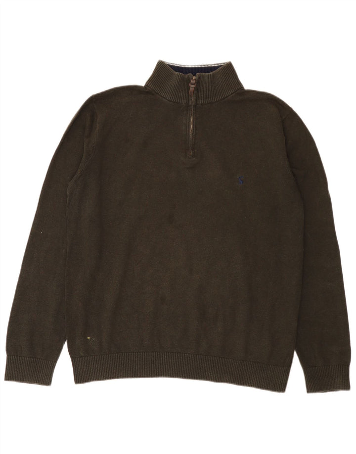 Joules Herren-Pullover mit Reißverschluss am Hals, große grüne Baumwolle