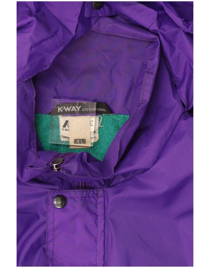 K-WAY Herren-Regenjacke mit Kapuze, UK 42, XL, Lila, Polyamid