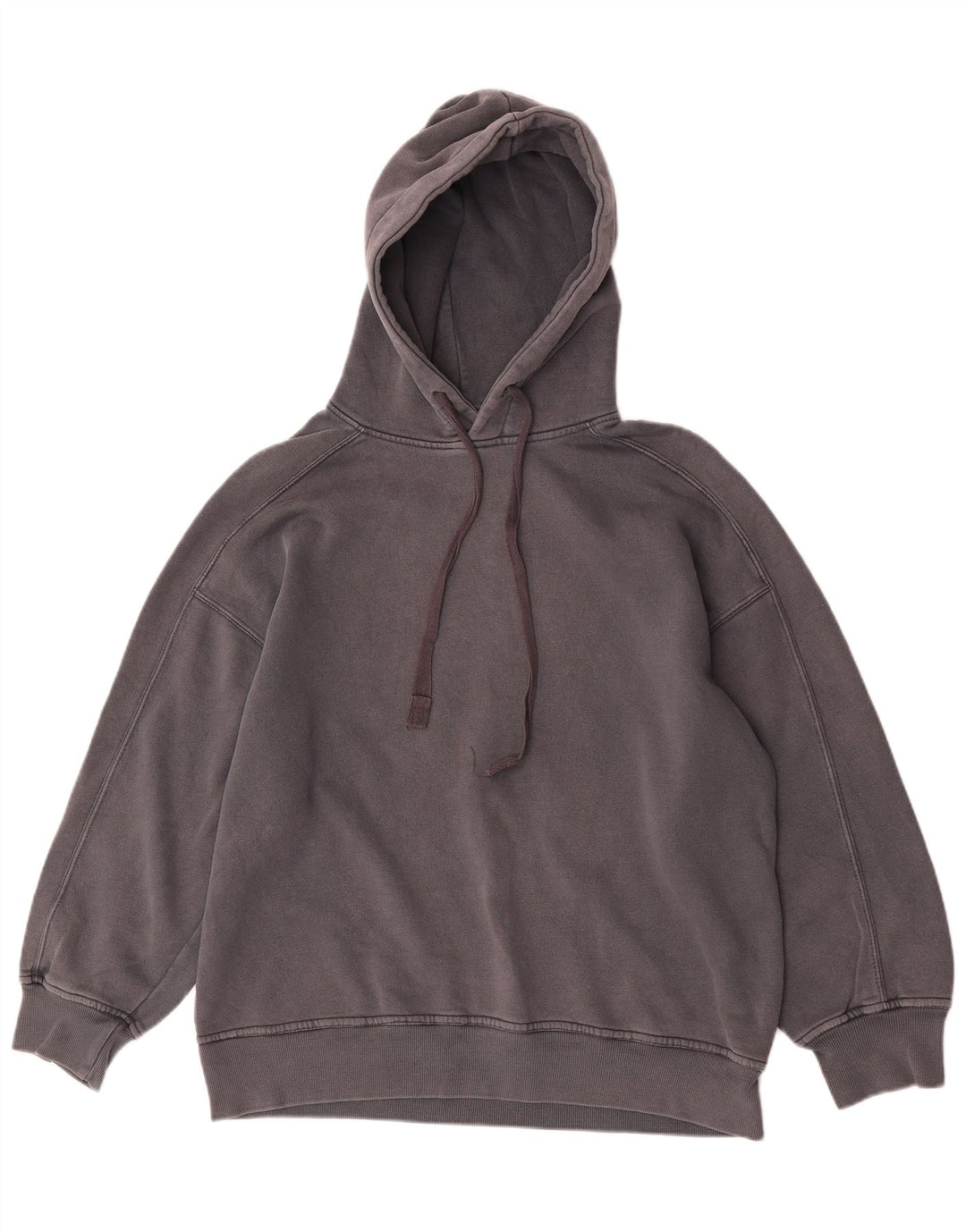 Zara Damen Übergroßer Kapuzenpullover UK 10 Small Graue Baumwolle