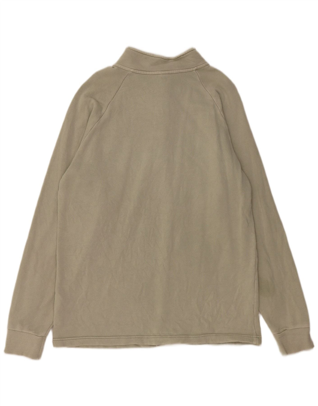 REEBOK Herren-Sweatshirt mit Reißverschluss am Hals, große Khaki-Baumwolle