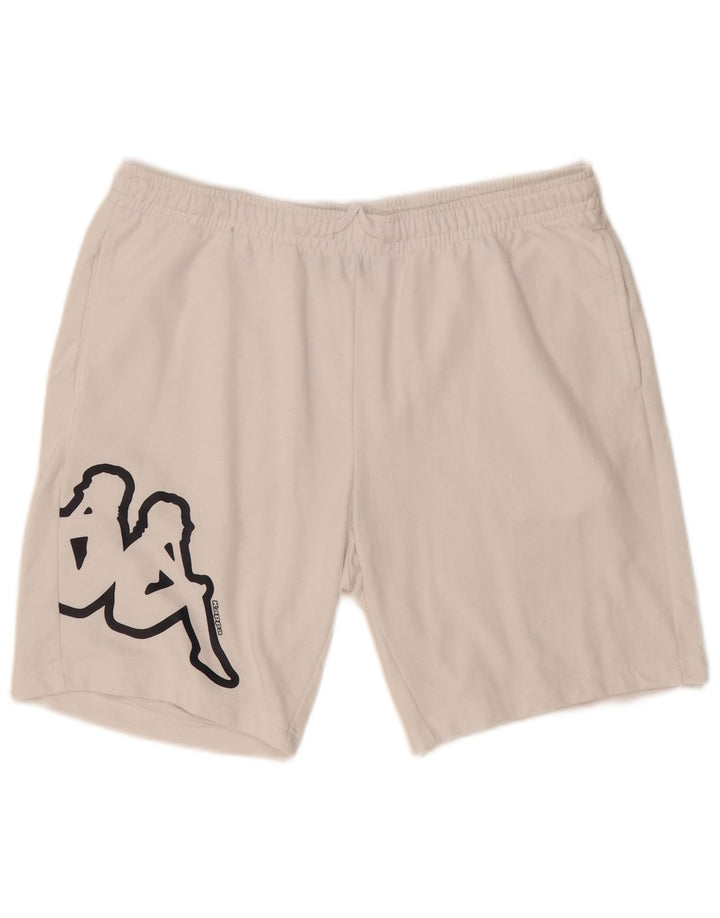 KAPPA Mens Graphic Sport Shorts XL White Cotton