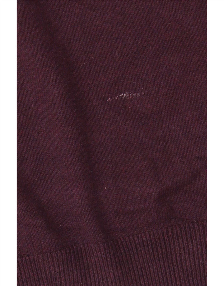 Marks & Spencer Herren-Pullover mit V-Ausschnitt, mittlere kastanienbraune Baumwolle